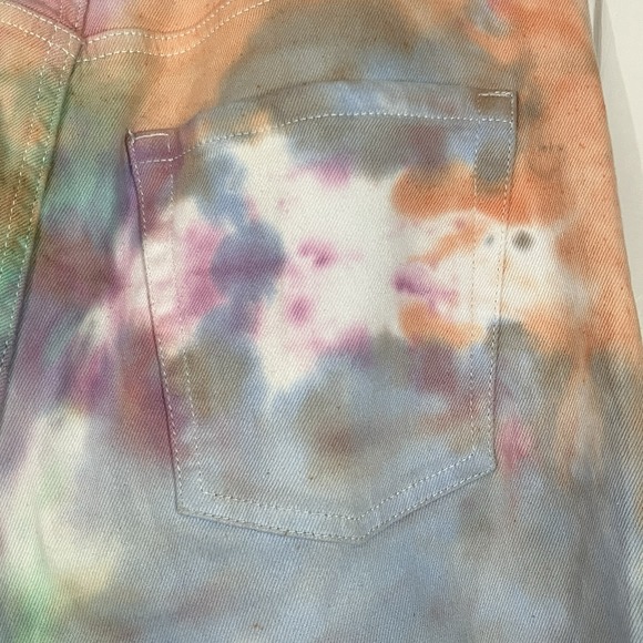 Wild Fable Sz 8 Distressed Jeans Tie Dye Super High Rise Straight Hippie Rocker - Picture 8 of 16